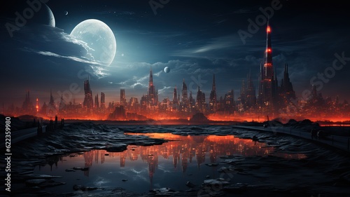 Dystopic alien city, genera...