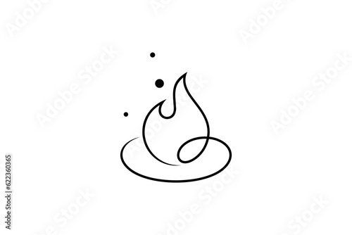 Fire candle abstract illustration logo design