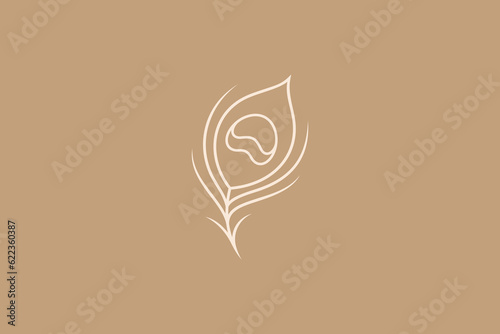 Beautiful peacock feather logo design