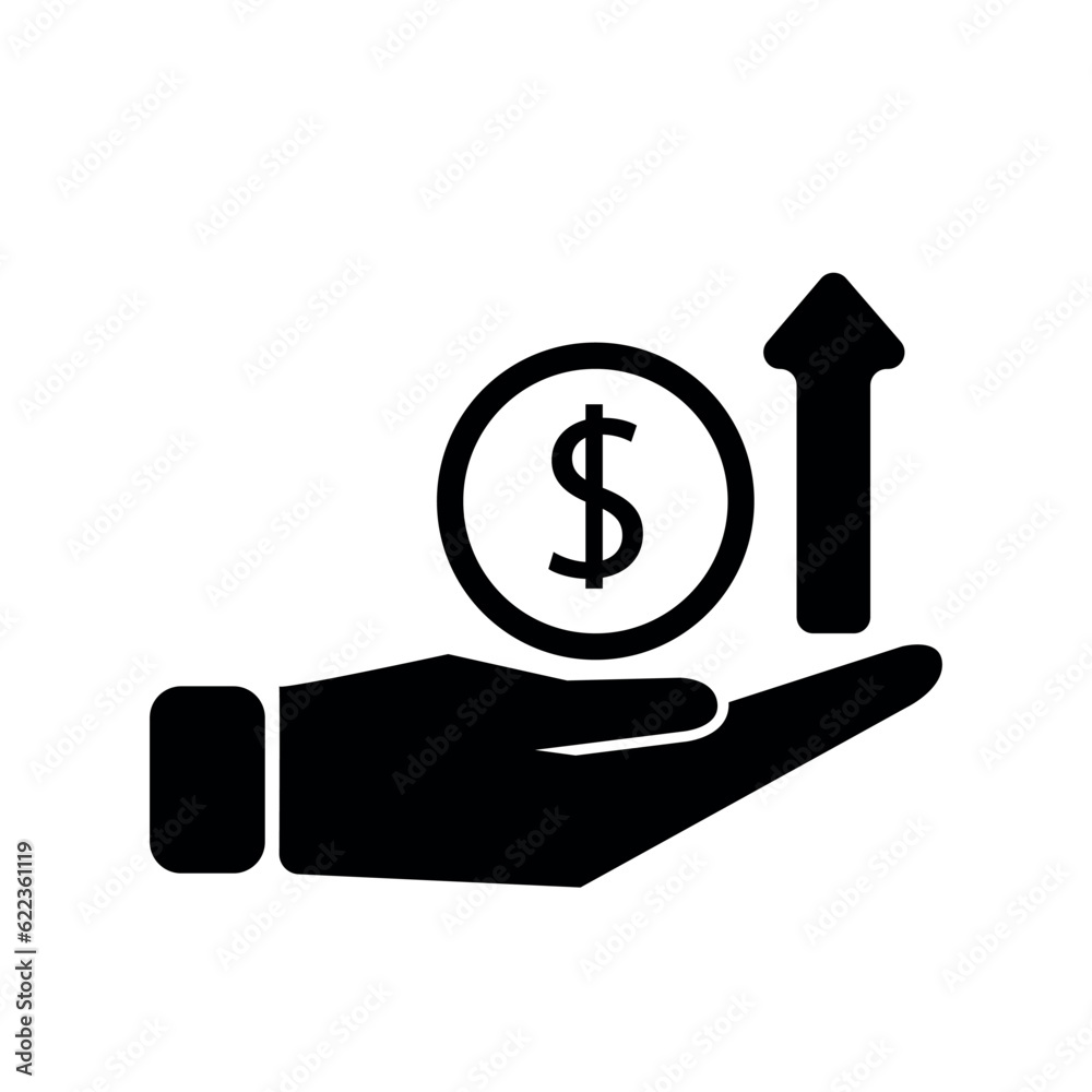 Pictograph of money in hand. EPS 10 vector icon Pictograph of money in hand. EPS 10 vector icon