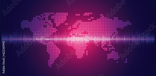 tecnologia digitale, mondo pianeta, grafica