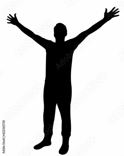 man open his arms, silhouette vector © Designpics