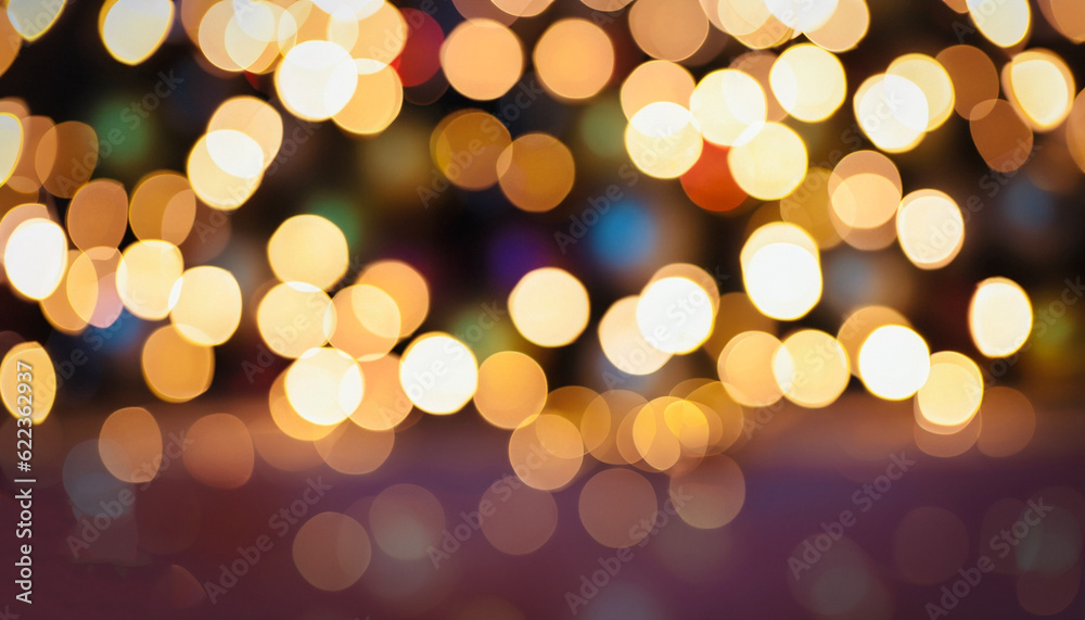 Fototapeta premium Festive background with bokeh lights. Christmas and New year