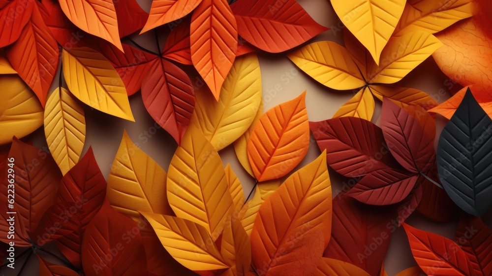 Autumn leaves background. Generative AI. Autumn leaves background. Generative AI.