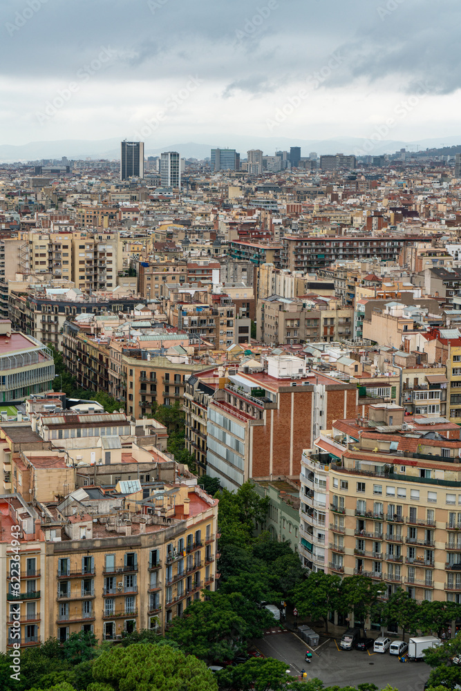 Beautiful city view of Barcelona, Spain