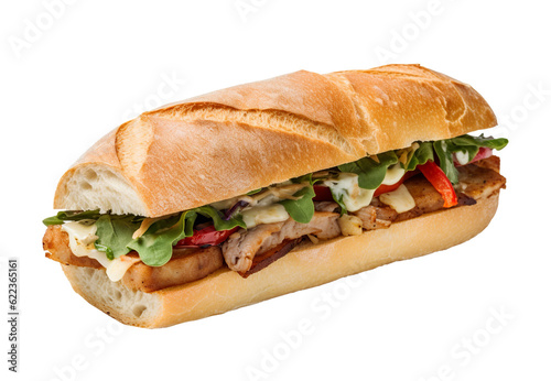 Bifana portuguese sandwich on transparent background. Generative AI. © PNG Space