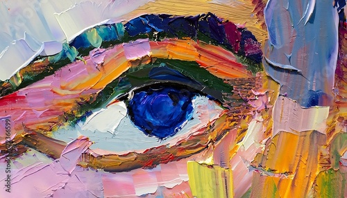 A Fluorite oil painting of an abstract eye © ahmta