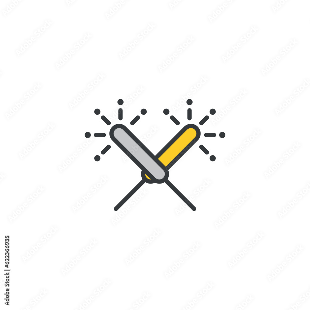 Sparkler icon design with white background stock illustration Sparkler icon design with white background stock illustration