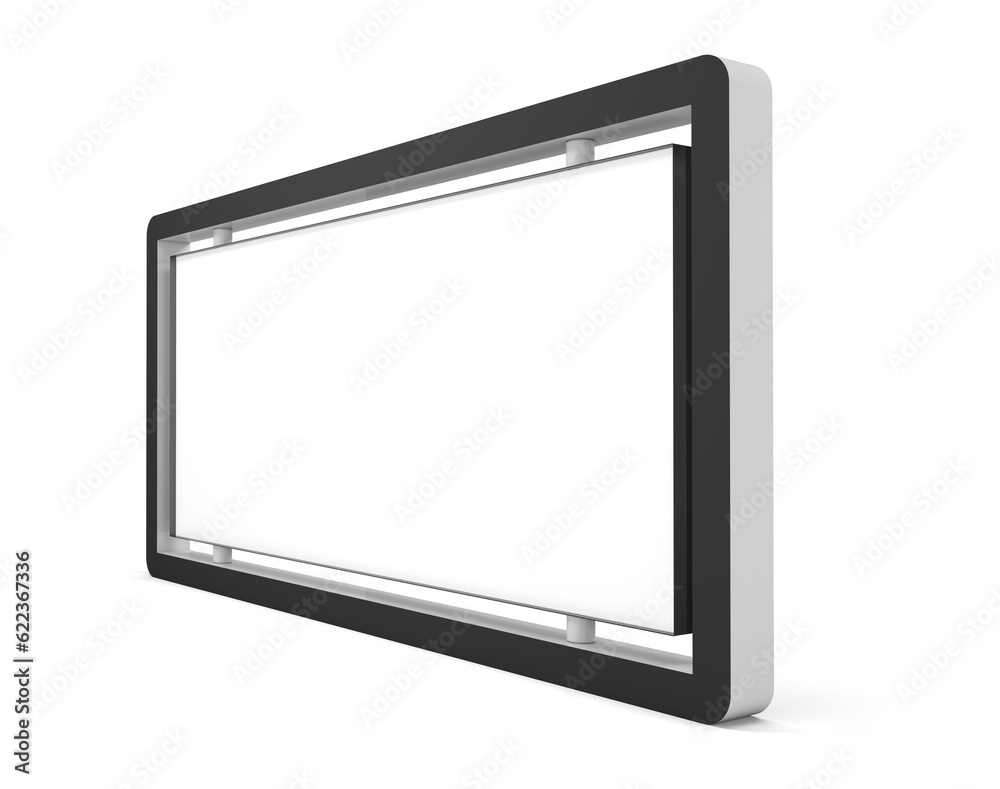 Blank billboard or lightbox on white background. Isolated. 3D illustration Blank billboard or lightbox on white background. Isolated. 3D illustration