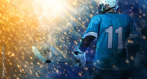 Photography Ice hockey player in fire