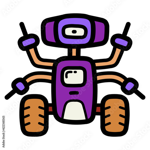 robot filled outline icon style