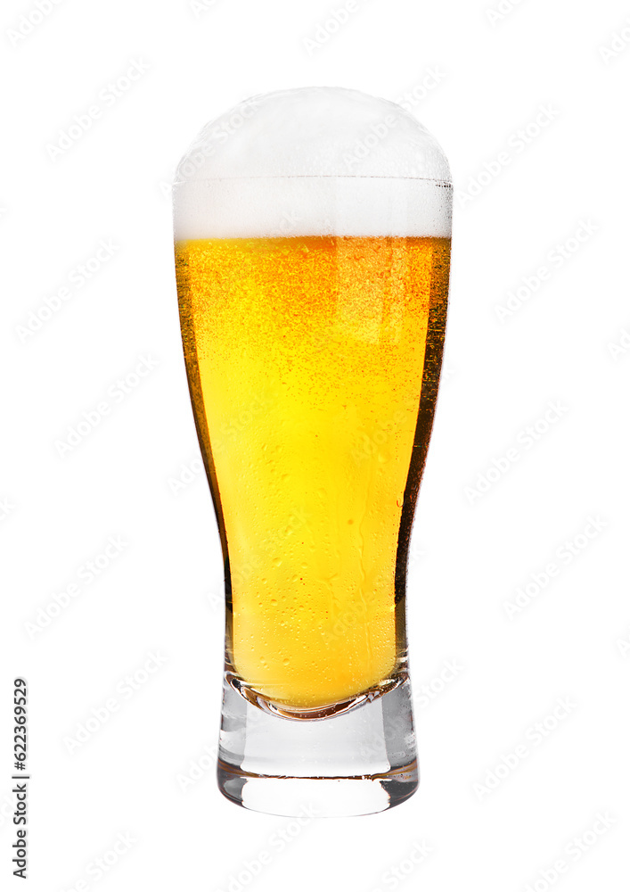 Glass of beer with frost isolated on white background Glass of beer with frost isolated on white background