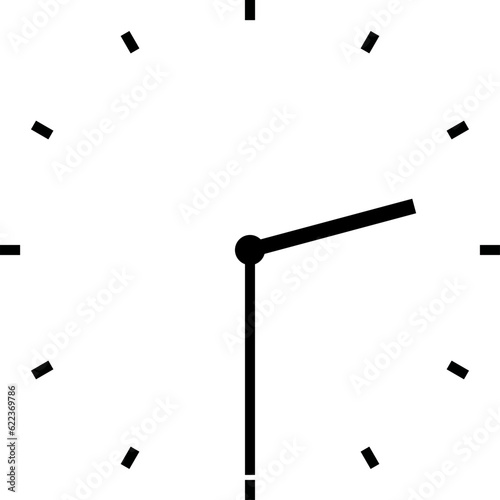 clock illustration at half past two
