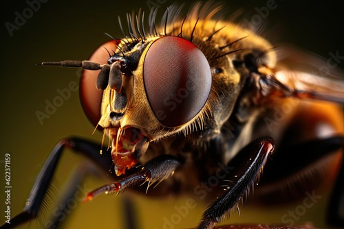 Macro shot of Fruit fly, Drosophila Melanogaster, Nature wildlife insect photography © Mohammad