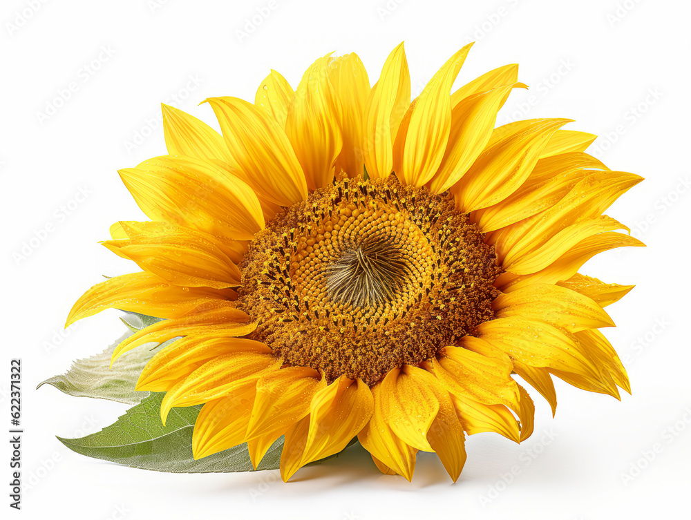 Fototapeta premium Sunflower isolated on white background, Generative ai