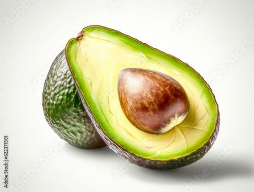 Avocado isolated on white background. Generative ai
