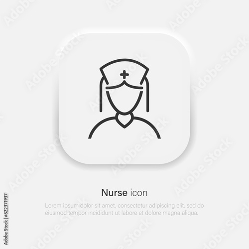 Nurse vector icon. Nurse medical symbol in neumorphism style. Vector EPS 10
