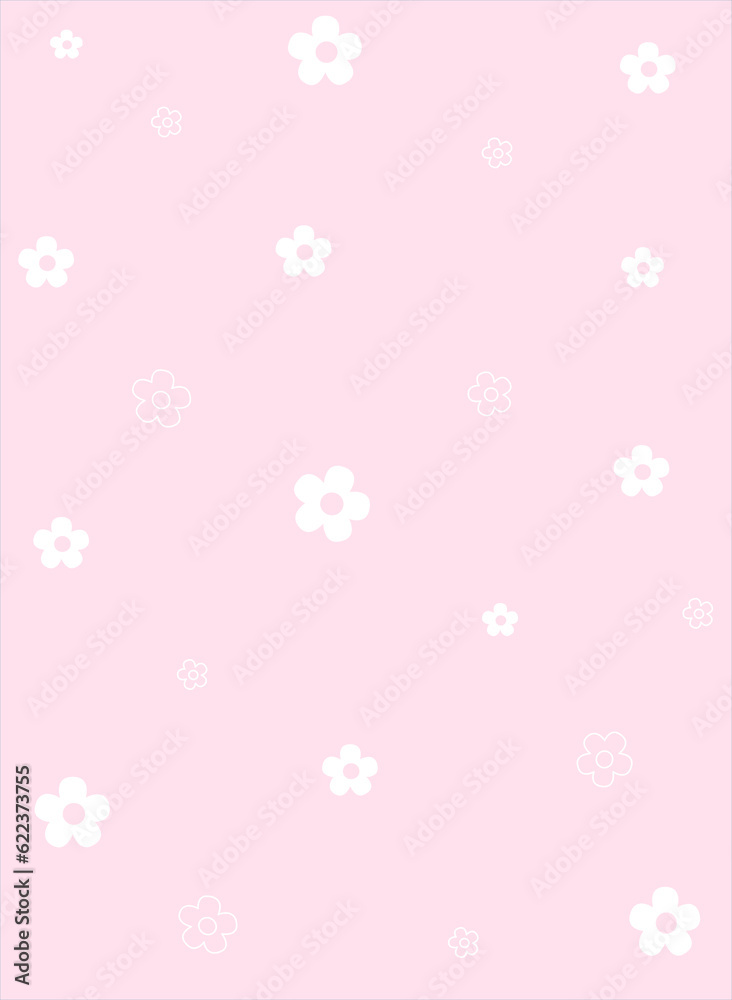 Illustration of flower on pink background design for wallpaper