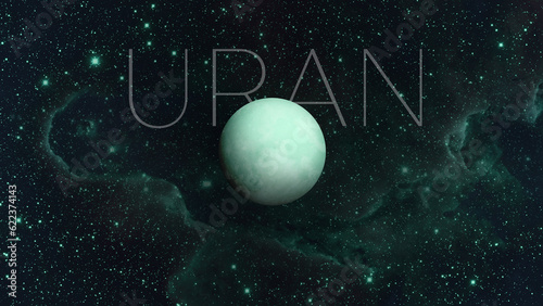 Fototapeta Naklejka Na Ścianę i Meble -  Solar System - Uranus. It is the seventh planet from the Sun and the third-largest in the Solar System. It is a giant planet. Uranus has 27 known satellites. Elements of this image furnished by NASA.