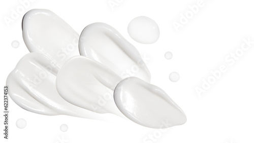 Set, composition of cosmetic strokes, cream, gel, serum clear, on blank background. PNG