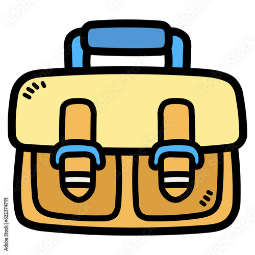 satchel filled outline icon style