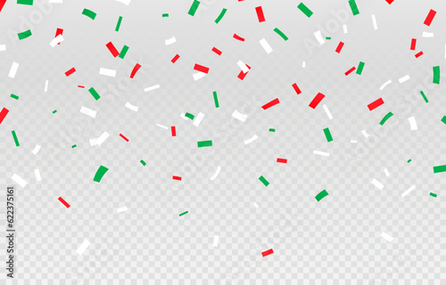 Canvas Print Circus mexico independence day red, green and white confetti rain down in celebration, creating a festive atmosphere full of joy and patriotism