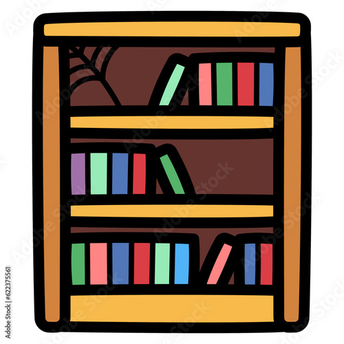 bookshelf filled outline icon style