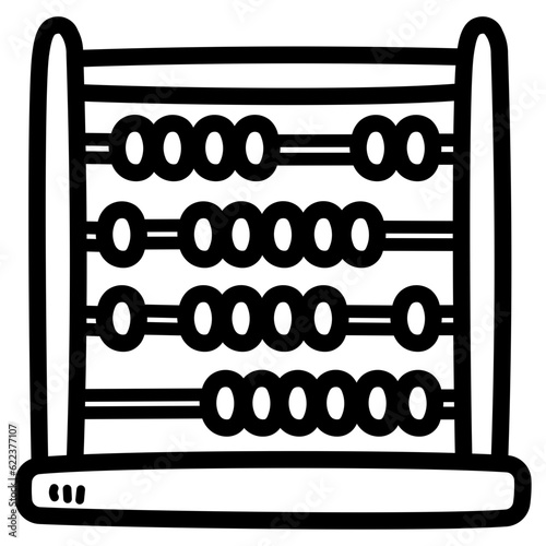 abacus line icon style