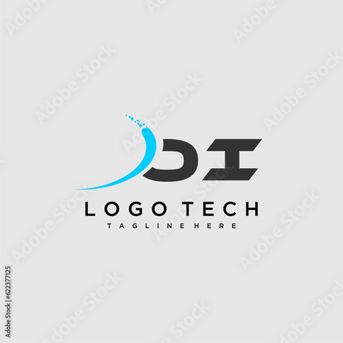 OI initial monogram for technology logo design