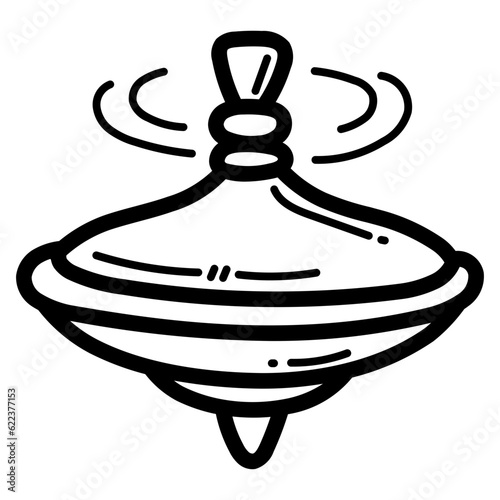 spinning top line icon style photo