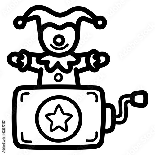 jack in the box line icon style