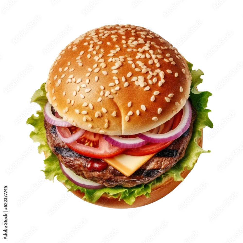 Hamburger food isolated on white clip art