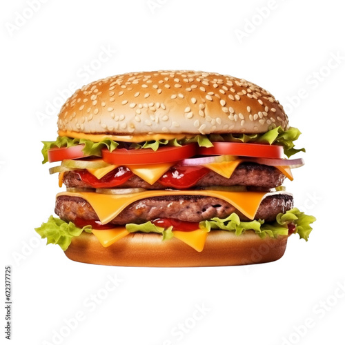 Hamburger food isolated on white clip art