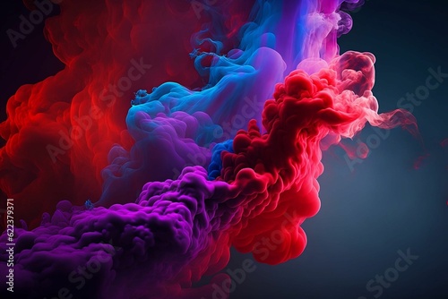 AI generated illustration of multicolored smoke trails background