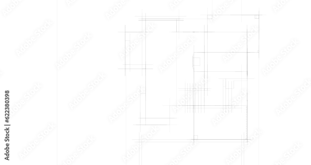 Modern house sketch 3d illustration Modern house sketch 3d illustration