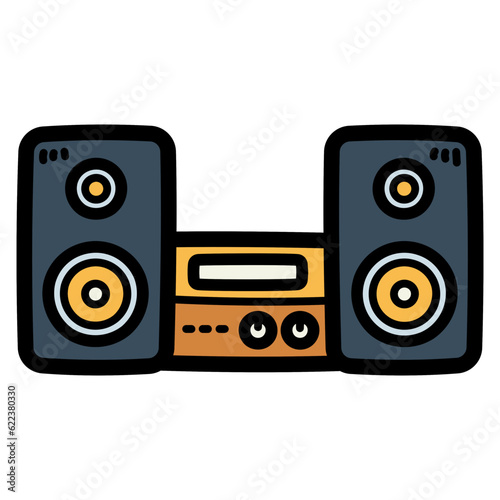stereo filled outline icon style