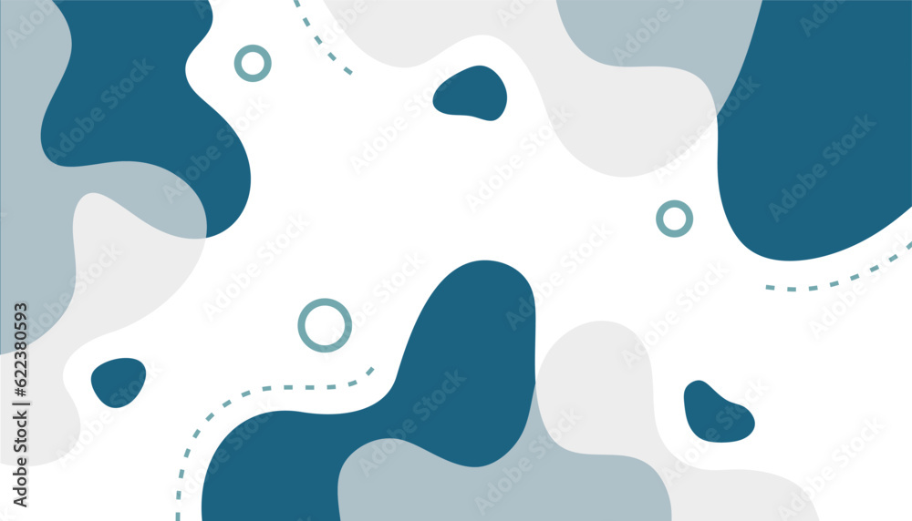 Illustration Vector Graphic of Fluid Shape with Minimalist Line. Colorful Blue Geometric Background Template. Simple and Modern Concept.	
