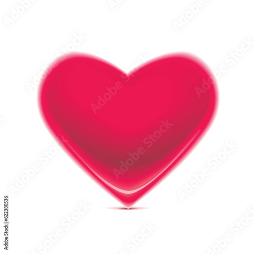 Vector pink heart on red background.