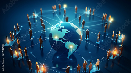 Slika na platnu Global business structure of networking