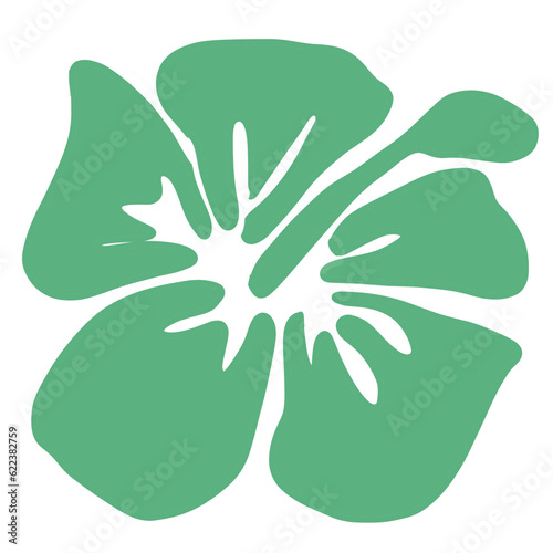 Hibiscus flower silhouettes green