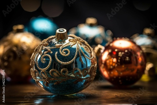AI-generated illustration of a festive array of Christmas ornaments. © Mishai/Wirestock Creators