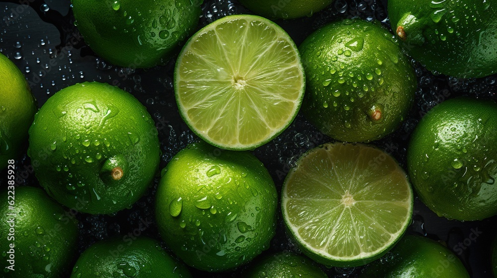AI generated illustration of a vibrant green lime background AI generated illustration of a vibrant green lime background