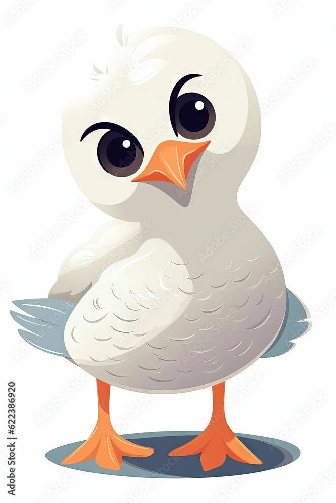 a cartoon seagull is standing with its arms crossed a cartoon seagull is standing with its arms crossed