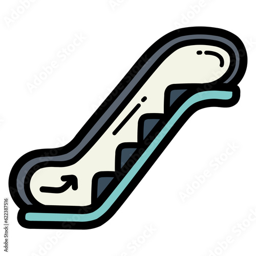 escalator filled outline icon style