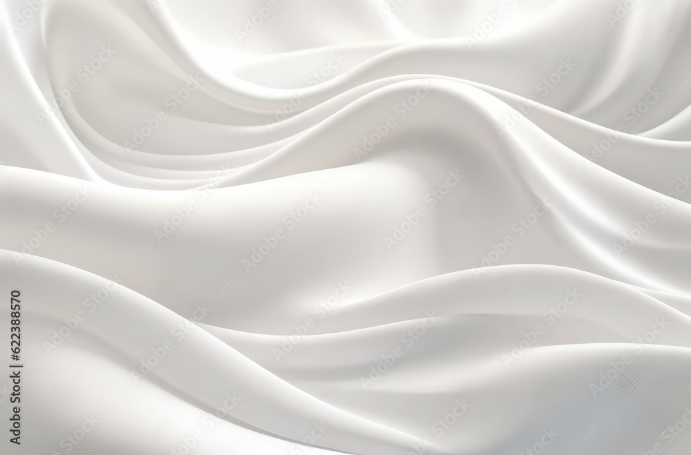 Naklejka premium AI-generated illustration of white silk fabric.