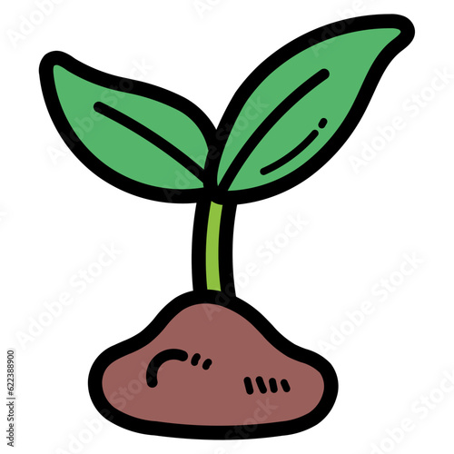 sprout filled outline icon style