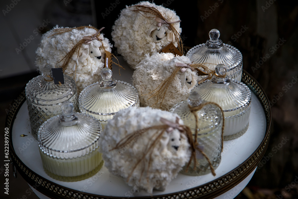 Fototapeta premium sugar pot and jars on a table