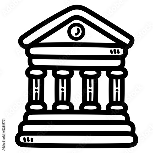 courthouse line icon style