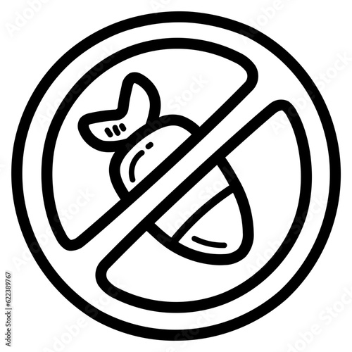 no weapons line icon style