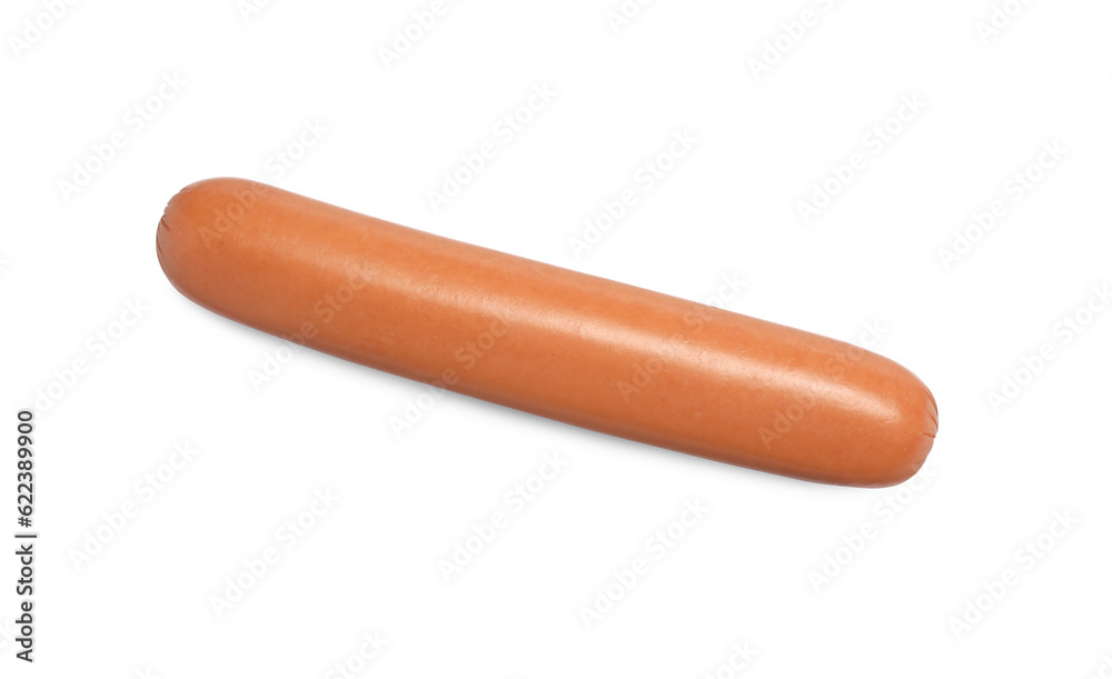 Fresh raw sausage isolated on white, top view. Ingredient for hot dog Fresh raw sausage isolated on white, top view. Ingredient for hot dog